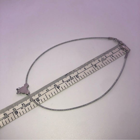 vtg Mickey 999 Silver Pendant w Sterling Snake Chain Choker 15” / 15mm - Picture 6 of 7